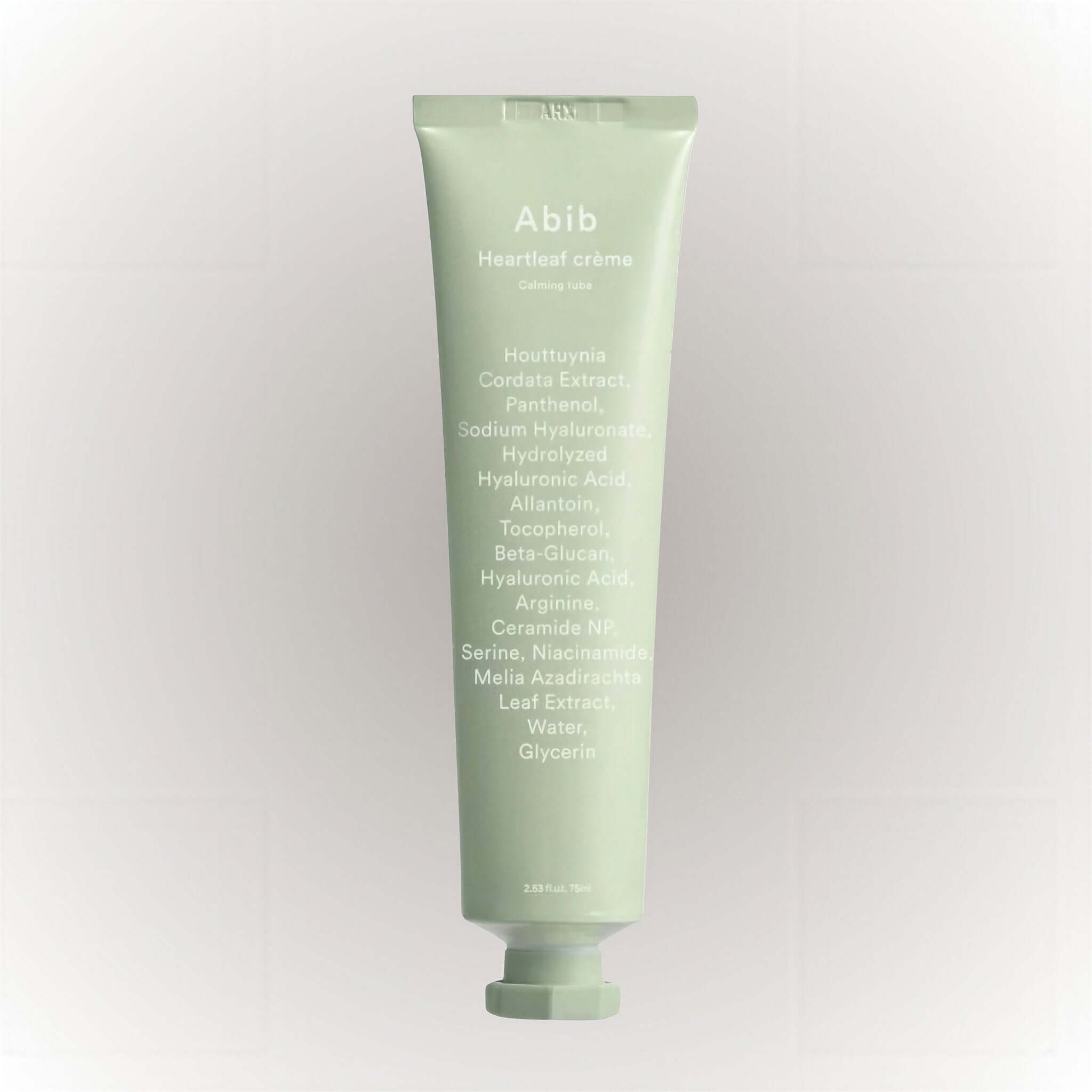 Abib Heartleaf Crème Calming Tube 75ml med lugnande ingredienser för hudbalans.