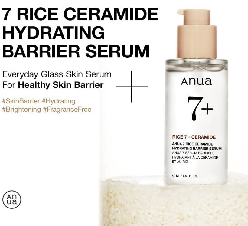 Anua 7 Rice Ceramide Hydrating Barrier Serum 50ml - | SKNLÛX