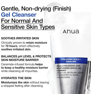 Anua 8 Hyaluronic Acid Hydrating Gentle Foaming Cleanser 150ml - | SKNLÛX