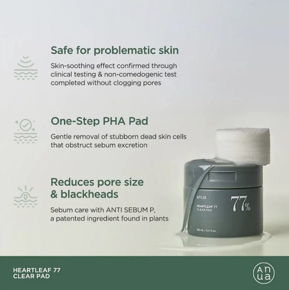 Anua Heartleaf 77 Toner Pad 160ml - | SKNLÛX
