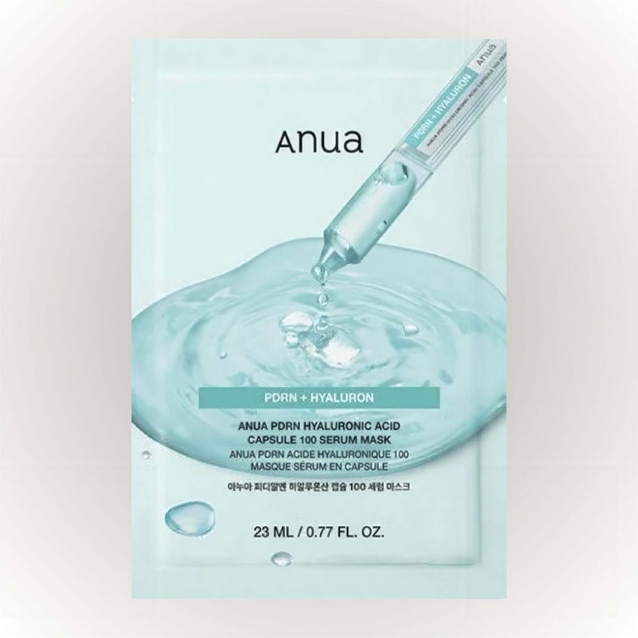 Anua PDRN Hyaluronic Acid Capsule 100 Serum Mask 23ml för intensiv återfuktning och hudförbättring