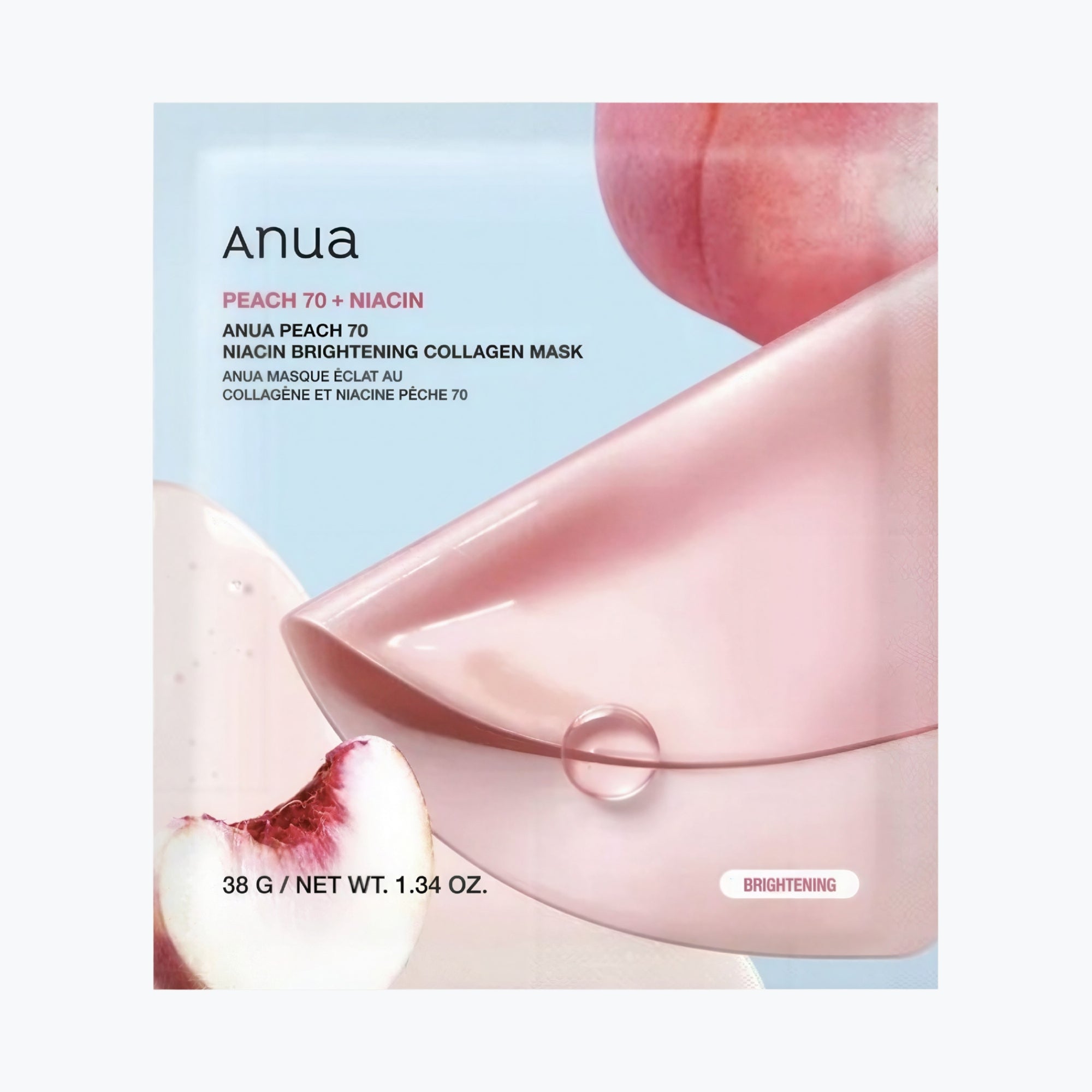Anua Peach 70 Niacin Brightening Collagen Mask 38g