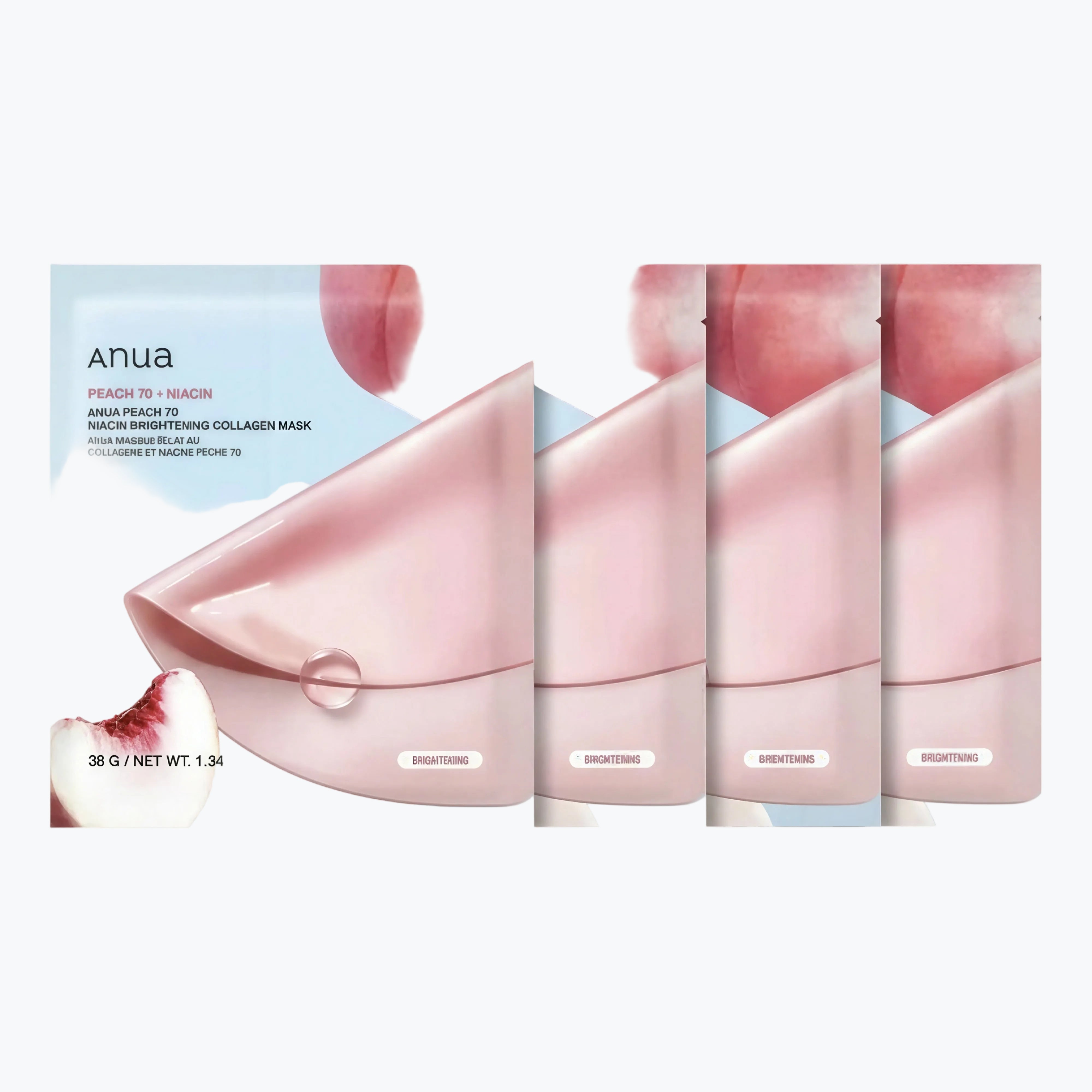 Anua Peach 70 Niacin Brightening Collagen Mask 4-pack