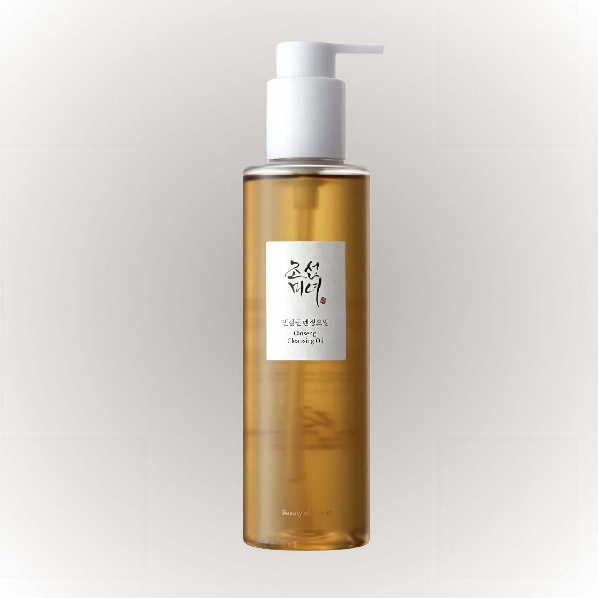 Beauty Of Joseon Ginseng Cleansing Oil 210ml i en flaska med pumpdesign, rengöringsolja för mjuk och balanserad hy.