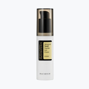 Ögonkräm i vit flaska med svart lock, COSRX Advanced Snail Peptide, 25 ml