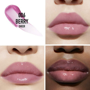 Läppfärgapplicator med Dior Addict 006 Berry, skir bärtonad gel