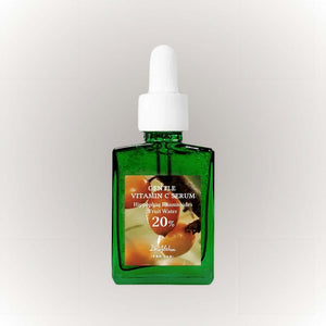 Dr Althea Gentle Vitamin C Serum 30ml i grön glasflaska med pipett, 20% vitamin C och fruktvatten.