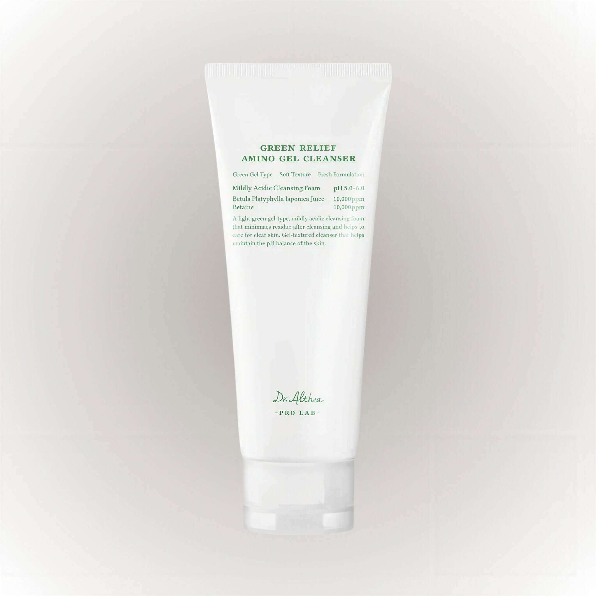 Dr Althea Green Relief Amino Gel Cleanser 100ml för skonsam rengöring av huden och bevarande av hudbarriären.