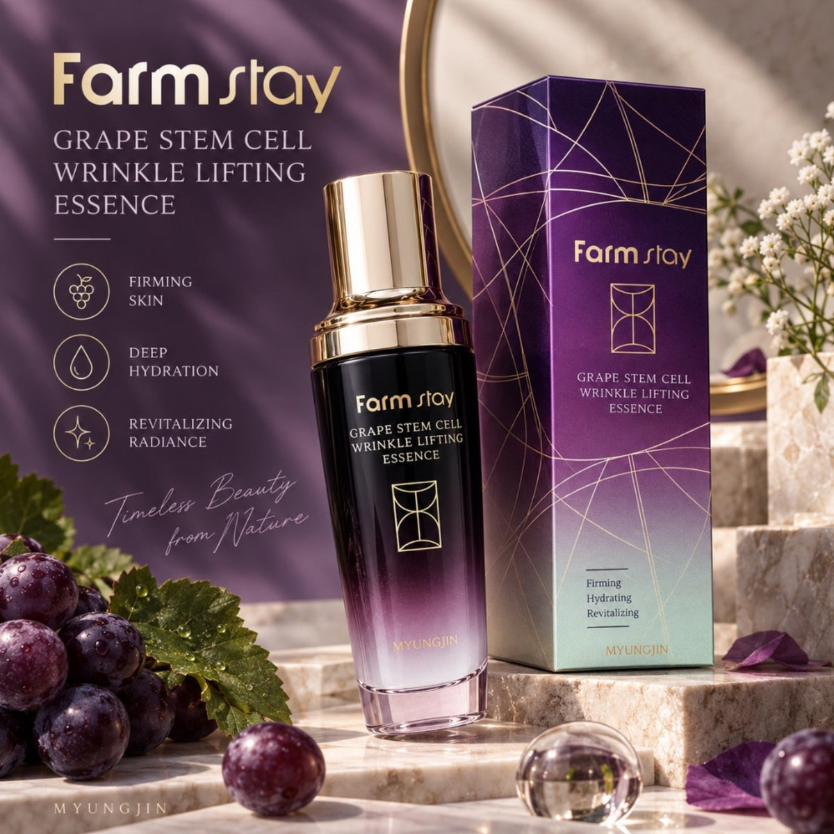 Farm Stay Grape Stem Cell Wrinkle Lifting Essence 50ml