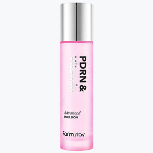 Farmstay PDRN & Advanced emulsion i rosa flaska med silverlock