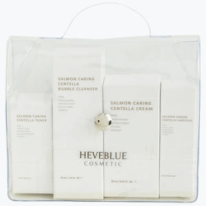 HEVEBLUE resekitt med Centella, 4 delar: toner, rengöring, kräm, ampull