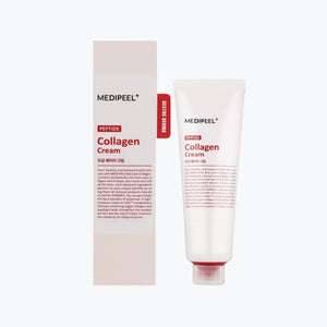 MEDIPEEL+ kollagenkräm i vit tub med röd etikett och lock, 80 ml