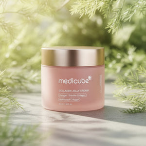 Medicube collagen jelly cream 50 ml i rosa burk med silvrigt lock
