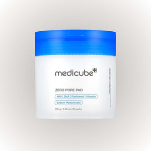 Medicube Zero Pore Pad 155ml för exfoliering och porvård, 70 toner pads i praktisk burk.