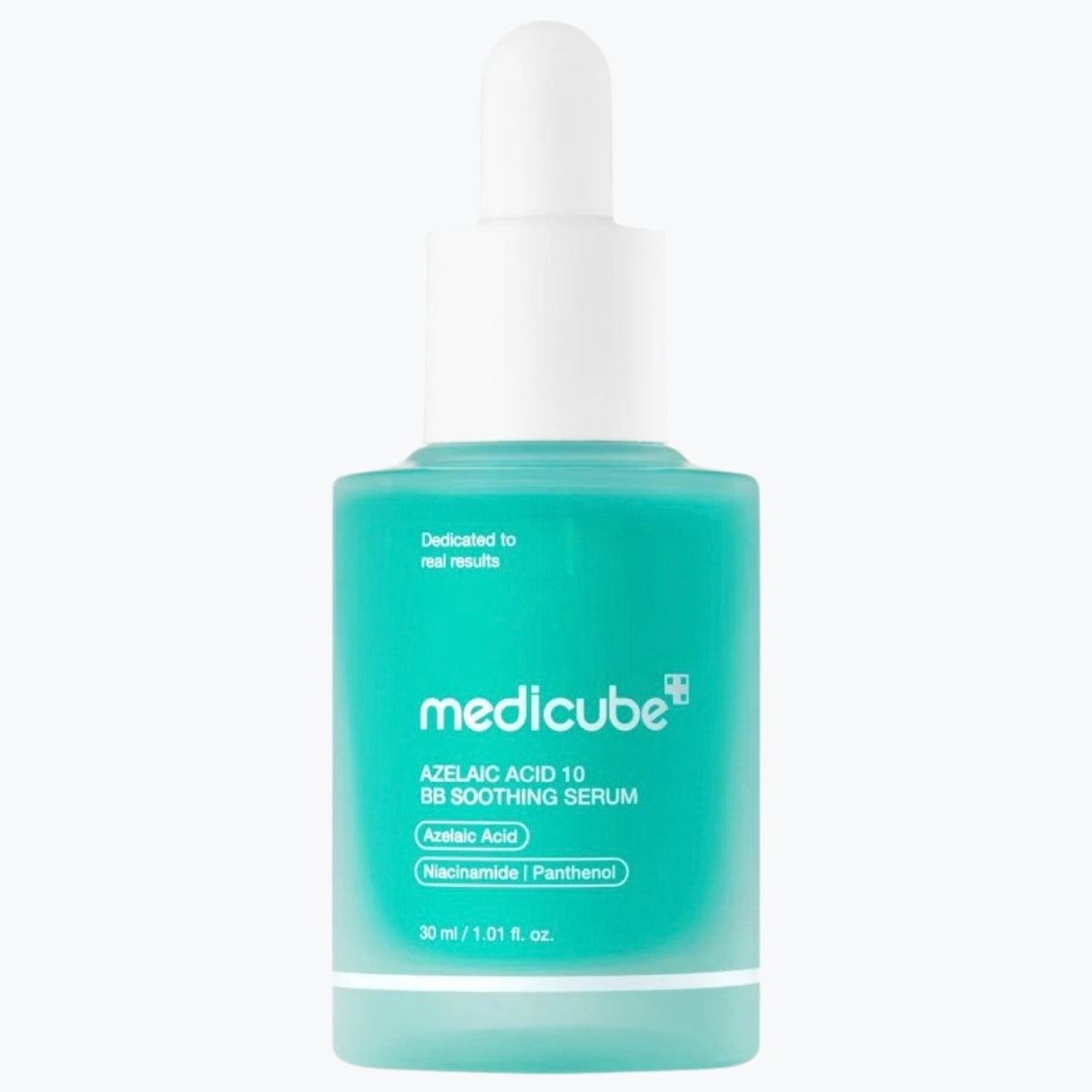 Medicube azelainsyra BB-sérum i turkos flaska med vit pump, 30 ml
