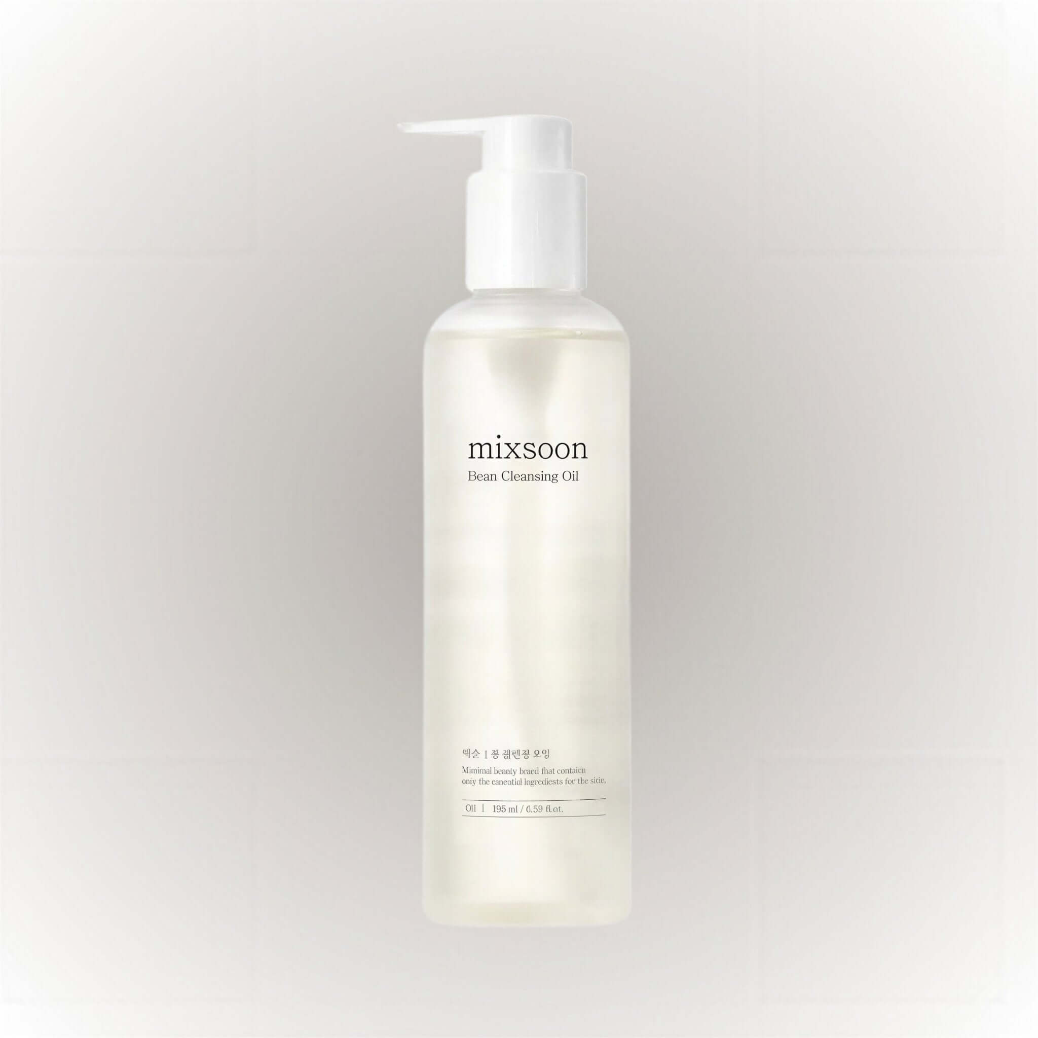 mixsoon Bean Cleansing Oil 195ml flaska med pump för renare och mjukare hud.