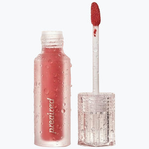 Peripera Water Bare Tint, aprikosfärgad läppfärg i flaska och penselapplikator