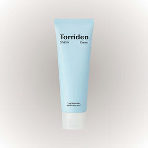 Torriden DIVE IN Cream Low Molecular Hyaluronic Acid i en blå tub med vit text och 80ml volym.