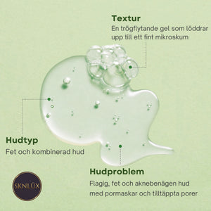 Torriden rengöringsgel, genomskinlig gel med bubblor och flytande textur