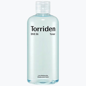 Torriden DIVE IN tonerflaska i ljusblå plast med skruvlock och etikett