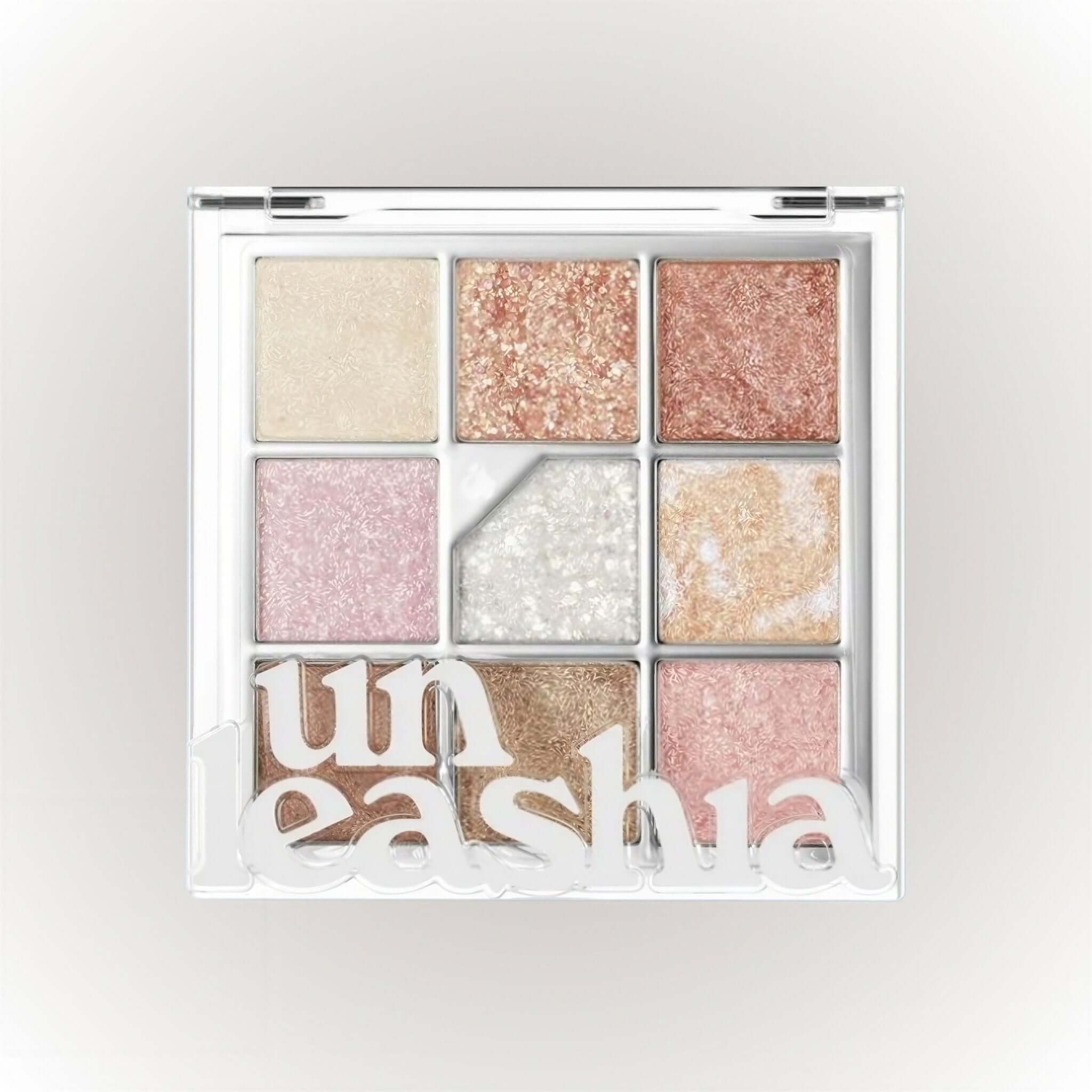 Unleashia Glitterpedia Eye Palette med glittriga och skimrande nyanser i en elegant förpackning.
