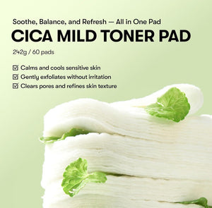 VT Cosmetics Cica Mild Toner Pad 130ml 60 - Pads - | SKNLÛX