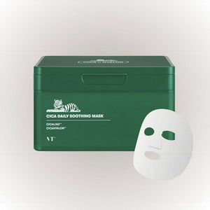 VT Cosmetics Cica Daily Soothing Mask förpackning med en mask i framkant
