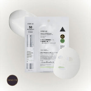 VT Cosmetics Mild Reedle Shot 50 2-Step Mask för skonsam hudstimulering och återfuktning.