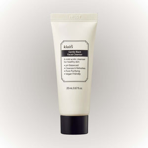Dear Klairs Gentle Black Facial Cleanser 20ml för ren, mjuk och återfuktad hud.