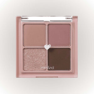 rom&nd Better Than Eyes #02 Dry Rose ögonskuggspalett med rosiga nyanser och skimrande toner.