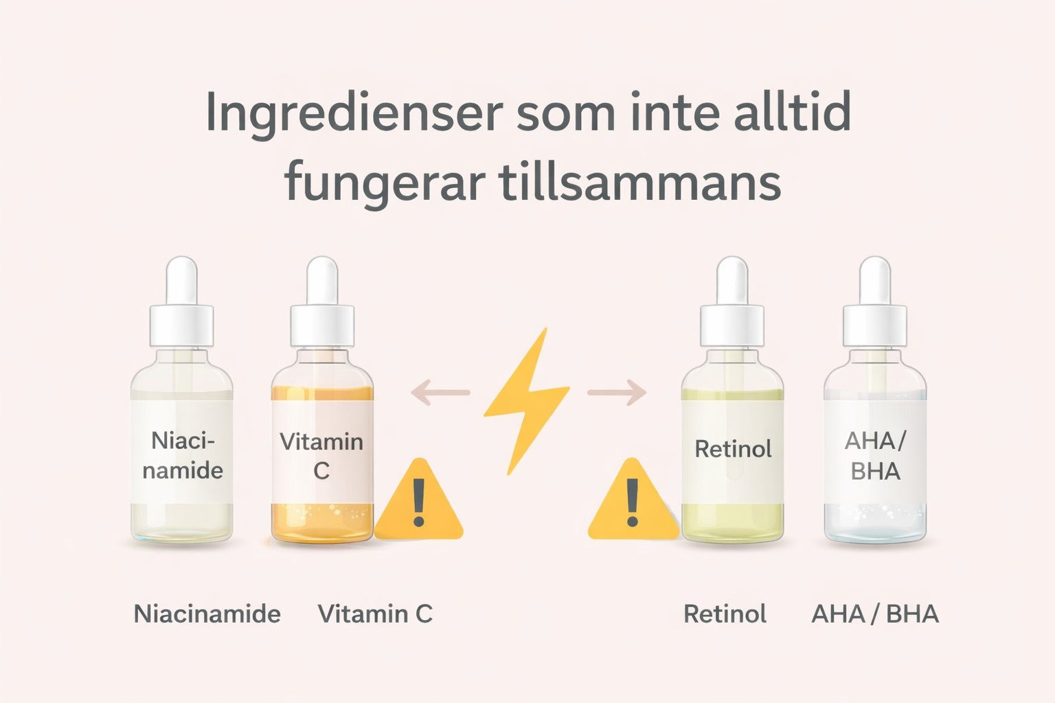 Hudvårdsingredienser som inte alltid bör användas tillsammans