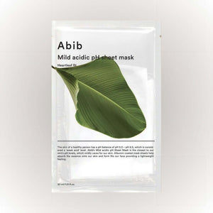 Abib Mild Acidic pH Sheet Mask Heartleaf Fit 30ml med lugnande och återfuktande effekt.