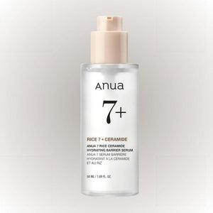 Anua 7 Rice Ceramide Hydrating Barrier Serum 50ml för intensiv återfuktning och hudbalans.