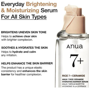 Anua 7 Rice Ceramide Hydrating Barrier Serum 50ml - | SKNLÛX