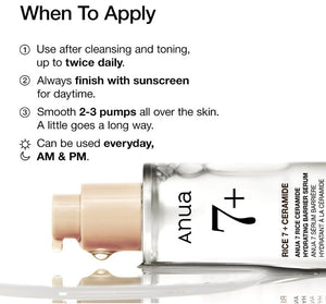 Anua 7 Rice Ceramide Hydrating Barrier Serum 50ml - | SKNLÛX
