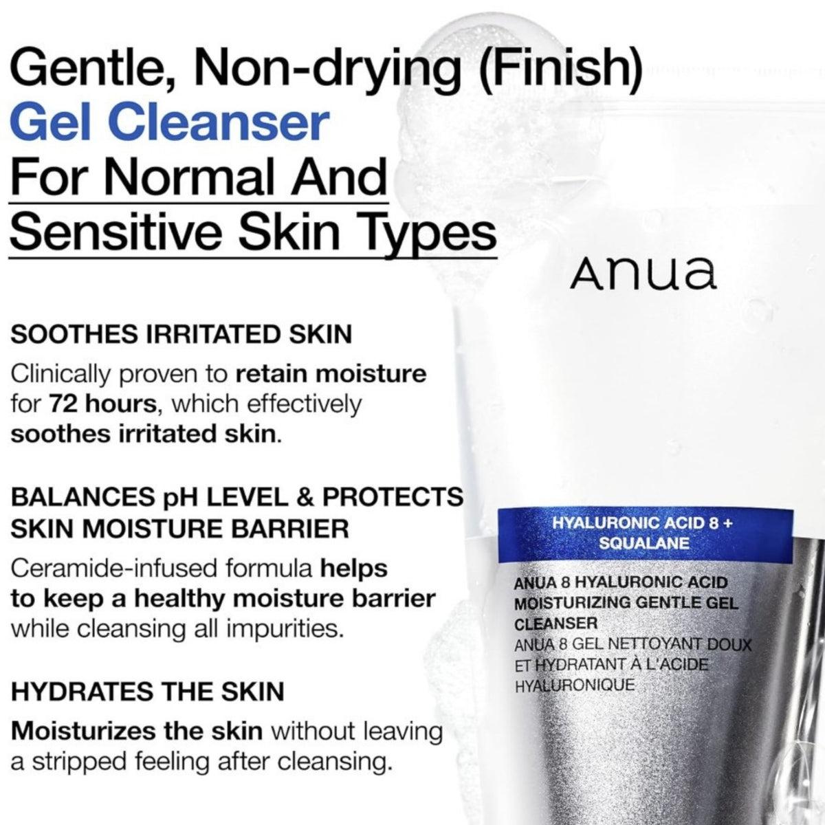 Anua 8 Hyaluronic Acid Hydrating Gentle Foaming Cleanser 150ml