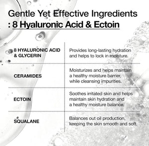 Anua 8 Hyaluronic Acid Hydrating Gentle Foaming Cleanser 150ml - | SKNLÛX