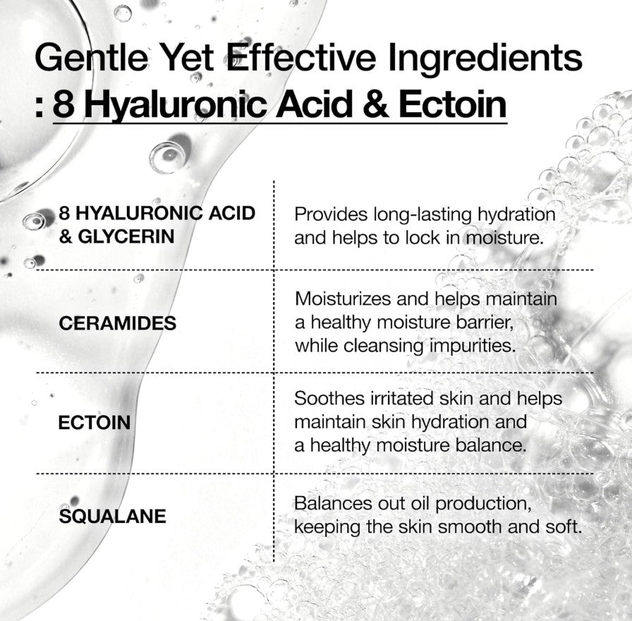 Anua 8 Hyaluronic Acid Hydrating Gentle Foaming Cleanser 150ml - | SKNLÛX