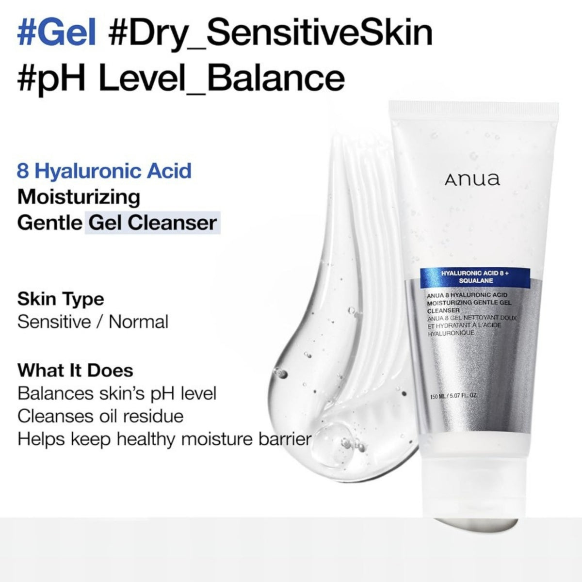 Anua 8 Hyaluronic Acid Hydrating Gentle Foaming Cleanser 150ml