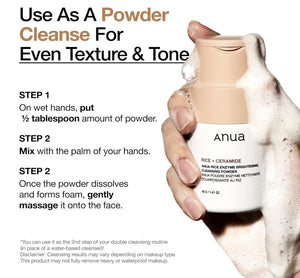 Anua Rice Enzyme Brightening Cleansing Powder 40g - | SKNLÛX