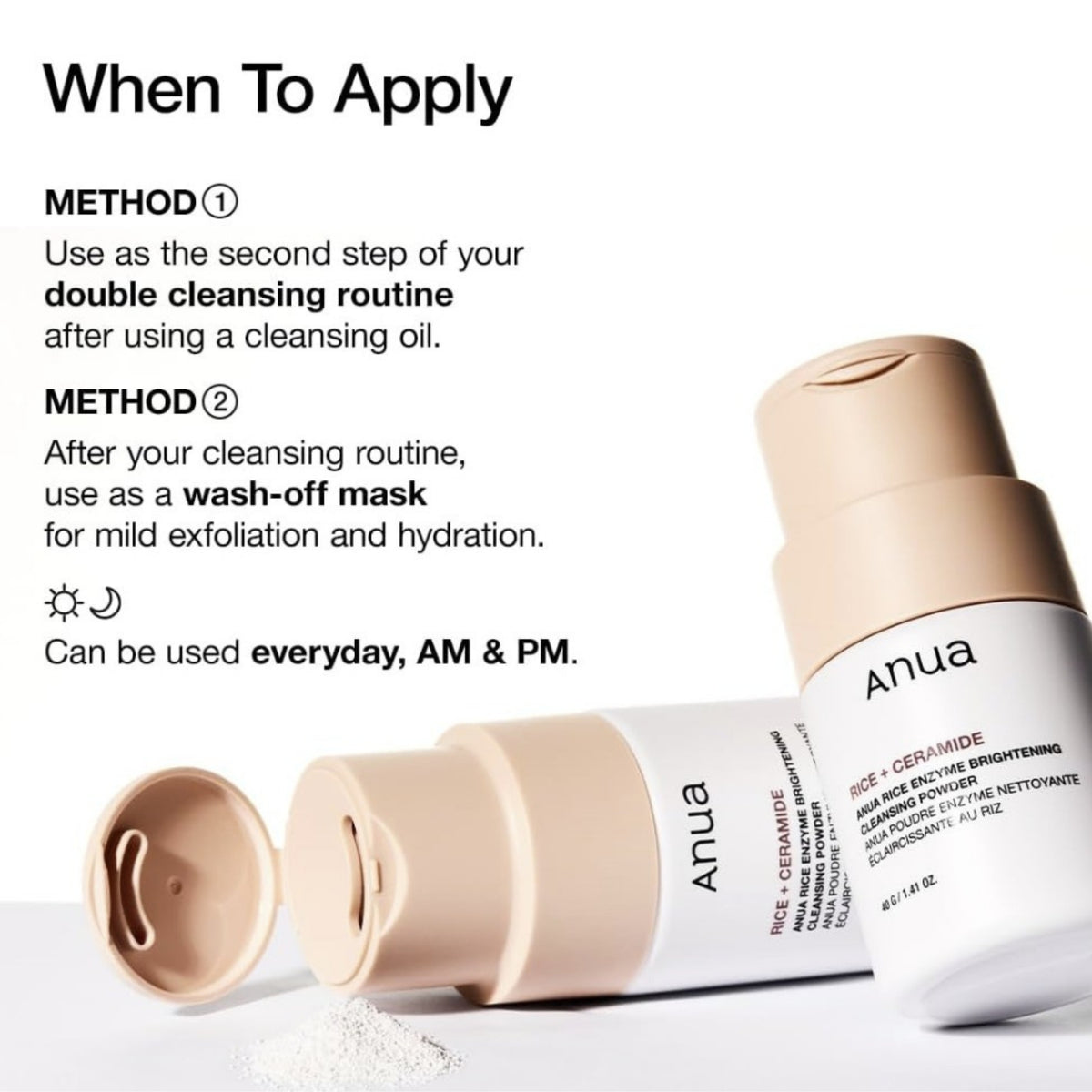 Anua Rice Enzyme Brightening Cleansing Powder 40g