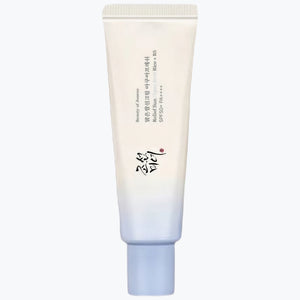 Solskyddskrämstub Beauty Of Joseon Aqua-Fresh, vit med ljusblå botten, 50 ml.