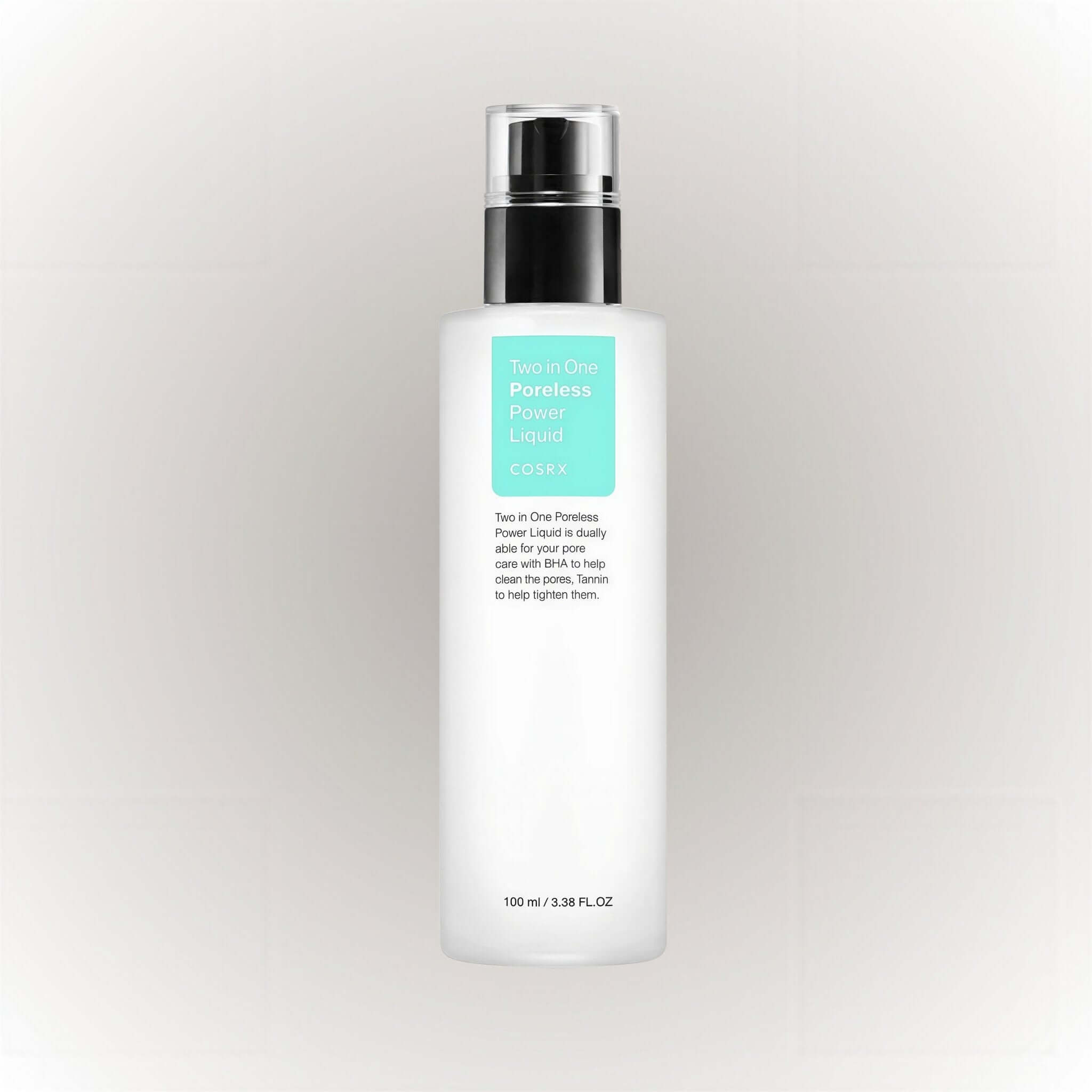 COSRX Two In One Poreless Power Liquid 100ml flaska med multifunktionell pore care-formula.
