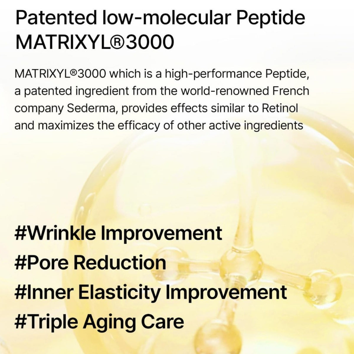 MATRIXYL®3000-patenterad peptidvisual med fokus på rynkreducering
