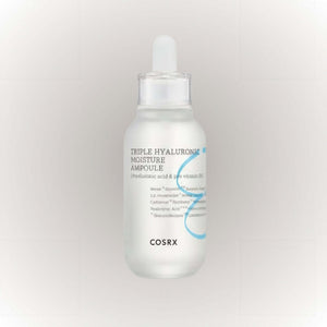 COSRX Triple Hyaluronic Moisture Ampoule 40ml flaska med pipett för djup återfuktning och naturlig glow.