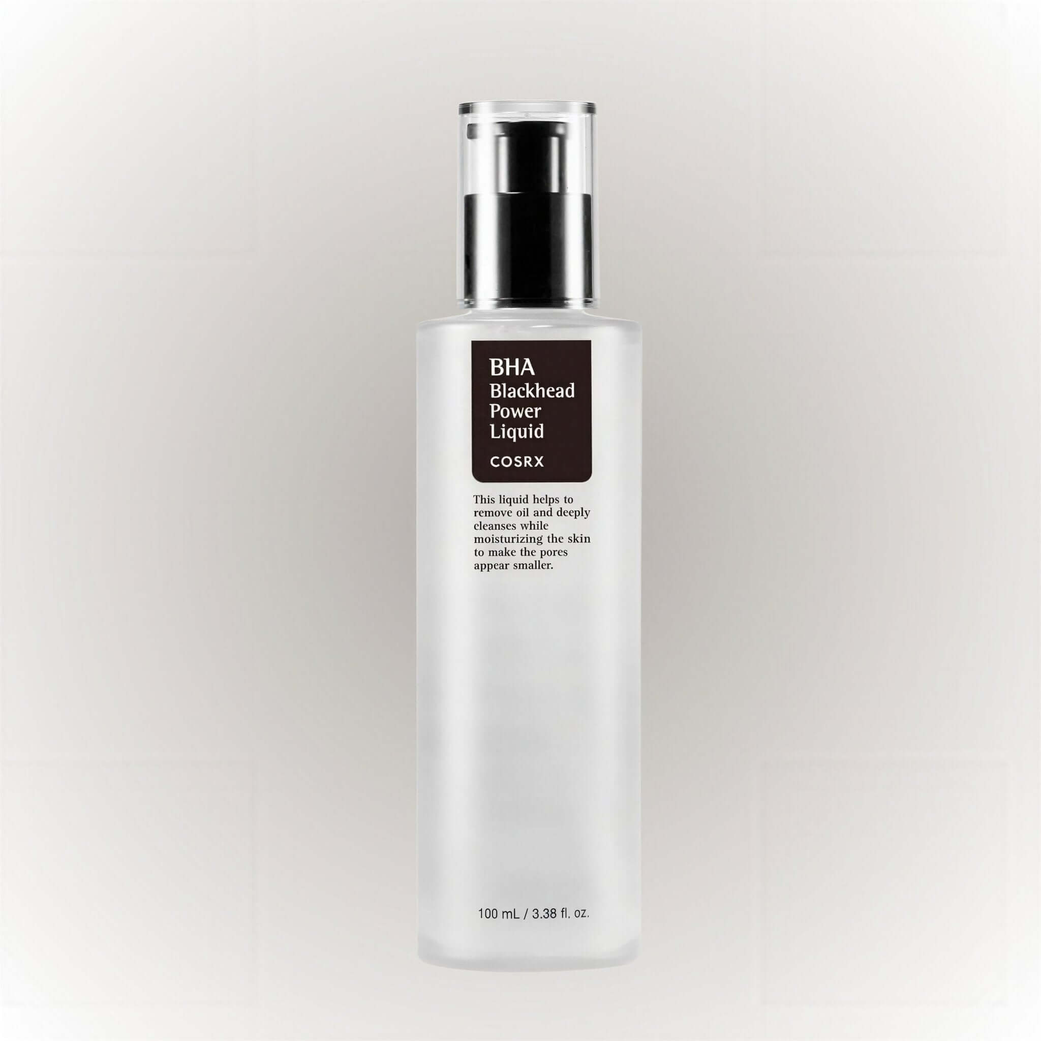 COSRX BHA Blackhead Power Liquid 100ml flaska för att exfoliera och rengöra huden.