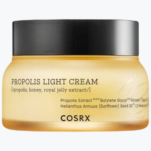 COSRX propolislightkräm i rund burk med svart lock, 65 ml
