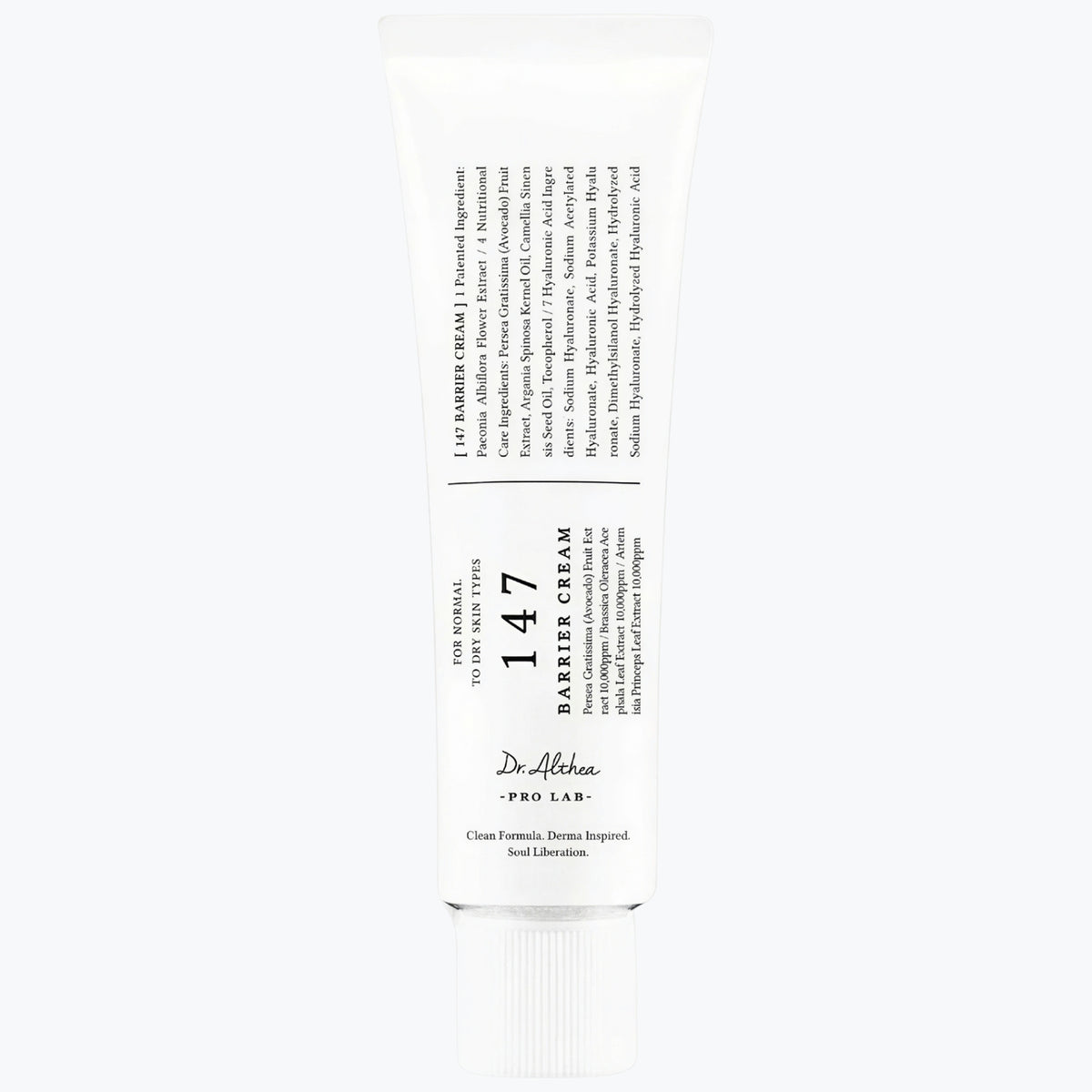 Barrierkräm i vit tub Dr Althea 147, 50 ml, med tryckt text