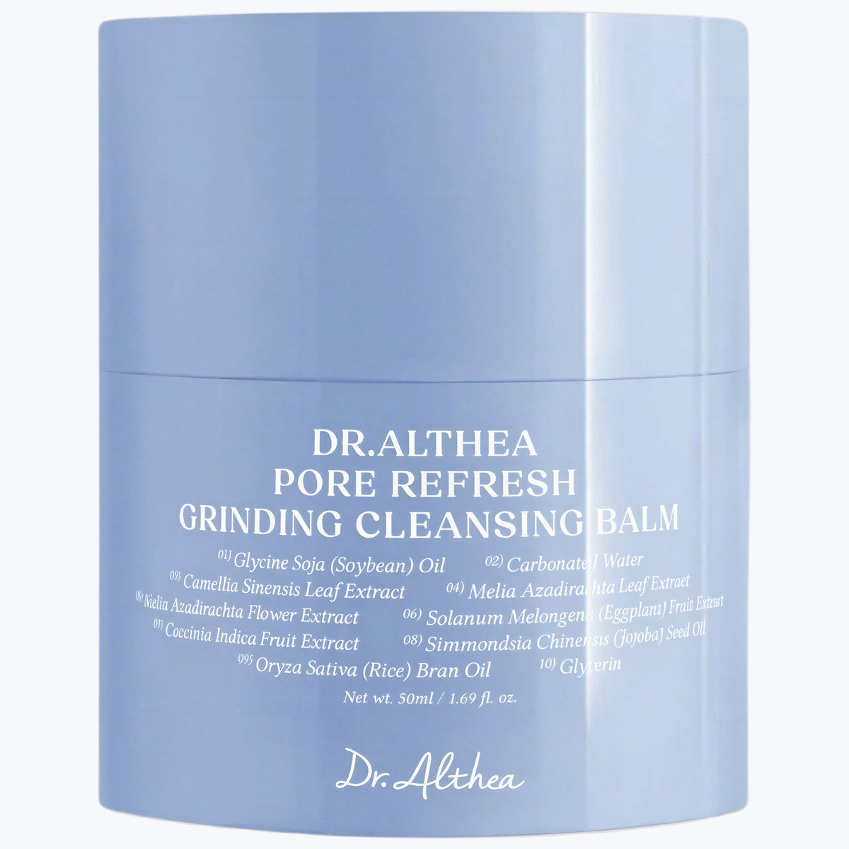 Dr.Althea pore refresh rengöringsbalsam i ljusblå burk, etikett och 50 ml