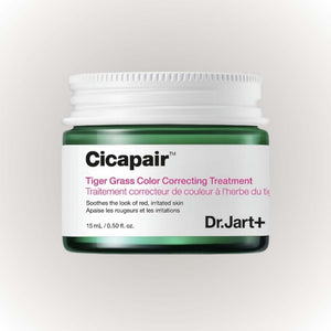 Dr.Jart+ Cicapair Tiger Grass Color Correcting Treatment 15ml i en burk som neutraliserar rodnad och jämnar ut hudtonen.